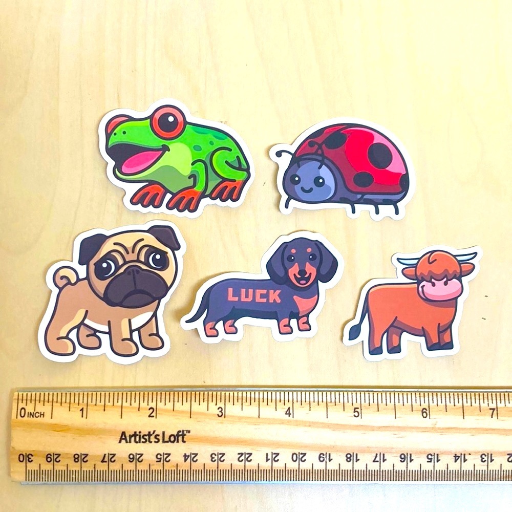10/$10 or‎ $1 BUNDLE: 5 WATERPROOF New Friends Stickers 🐞